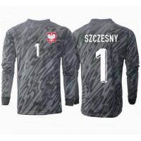 Camiseta Polonia Wojciech Szczesny #1 Portero Segunda Equipación Replica Eurocopa 2024 mangas largas